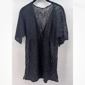 Kenneth Cole black lace swimsuit cover up size medium